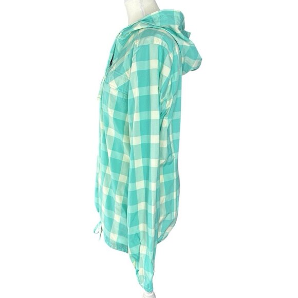 Patagonia Women's Nile Blue Plaid Sun‎ Windbreaker UPF 40 Jacket L/C43 - Picture 3 of 16